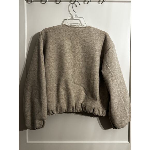 Cupio Camel Bomber Jacket Sz M Wool Blend Biker Jacket Academia Office Capsule - Picture 5 of 10